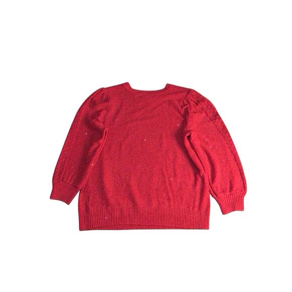 Liz Claiborne Sequin Red Sweater Size 0X - Picture 2 of 10